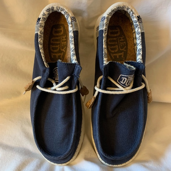 Hey Dude dark navy \'Wally Break Stitch\' slip in loafers main image 8